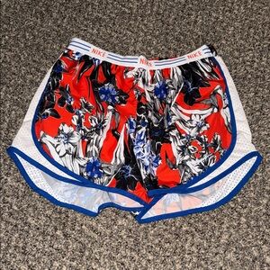 Nike Red Floral Athletic Shorts